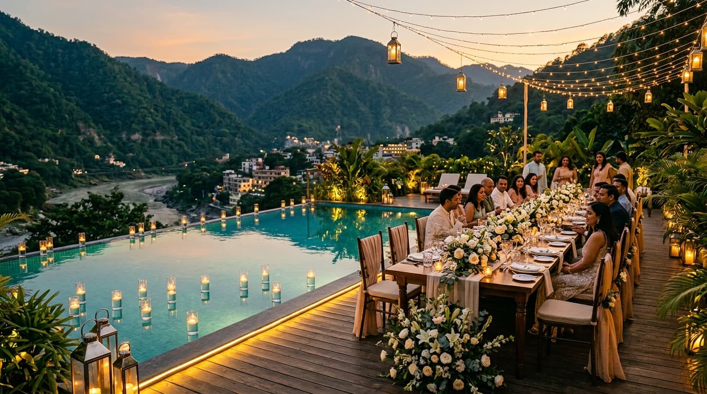 Swimming Pool & Deck Space at Varanyam Resort Rishikesh
